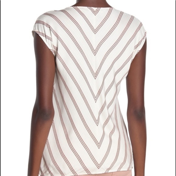 Joie Carsen Chevron Cap Sleeve Blouse - Picture 2 of 6